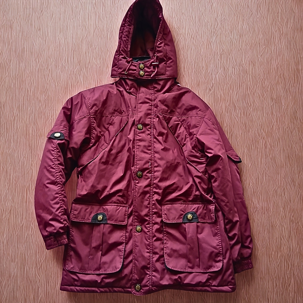 John Blair Hooded Jacket in Maroon Red - Multiple Pockets